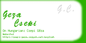 geza csepi business card
