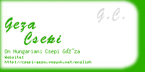 geza csepi business card